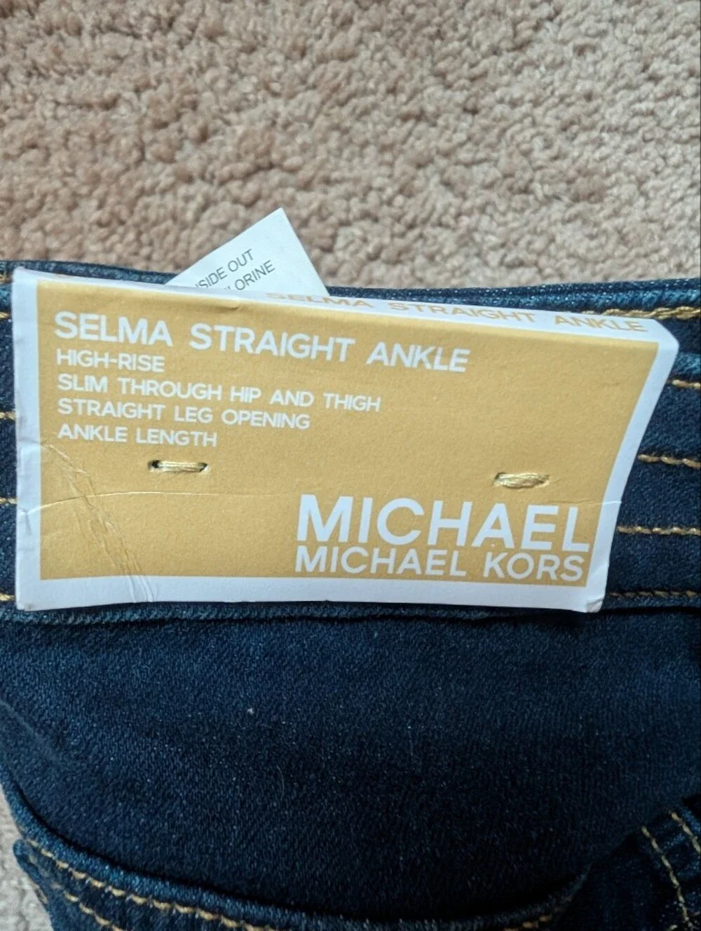 Michael Kors Women's Dark Blue Straight-Leg Jeans